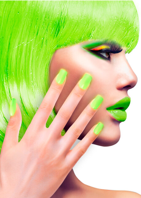 faux ongles fluo, faux ongles verts fluo, faux ongles années 80, Faux Ongles Verts Néon, Adhésifs