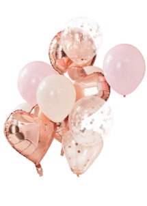 kit ballons hélium, kit ballons rose gold, décorations ballons, ballons de décorations, bouquet de ballons, ginger ray, 1 Kit Décor Bouquet de Ballons x 12, Rose Gold