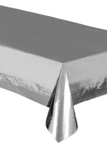 nappe jetable, nappe argent, décoration de table argentée