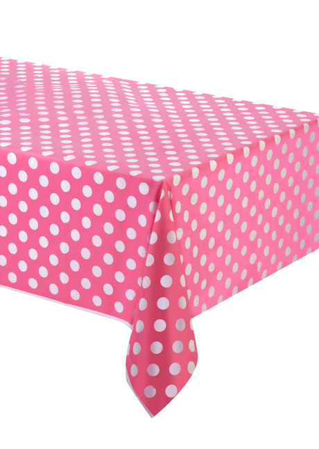 nappe jetable, nappe rose, nappe baby shower, Vaisselle Rose Bonbon, Nappe Rose à Pois Blancs