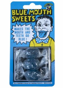 BONBONS LANGUE BLEUE FARCE ET ATTRAPE, bonbons bouche bleue