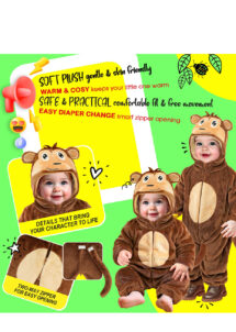 déguisement singe bébé, déguisement animaux bébé, costume singe pour bébé