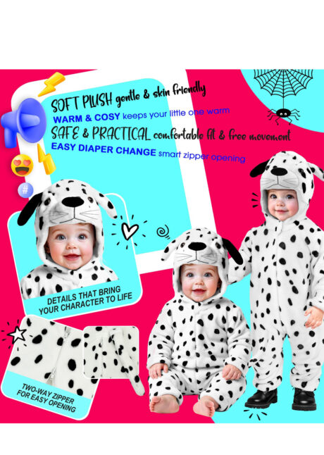 déguisement de chien bébé, déguisement dalmatien bébé, déguisement animal bébé, Déguisement de Chien Dalmatien, Bébé