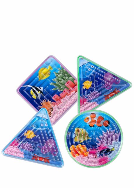 LABYRINTHES JOUETS PINATAS, labyrinthe à bille, Labyrinthes à Bille Thème Mer – Lot de 4 Jouets à Pinata