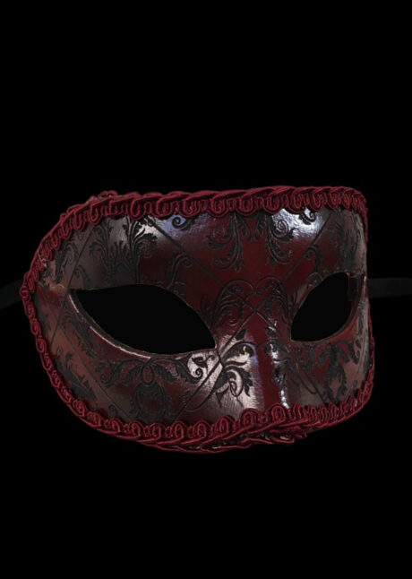masque vénitien, masque carnaval de Venise, loup vénitien, masque vénitien, masque carnaval de venise, Masque Loup Vénitien Broccato, Rouge