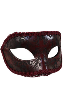 masque vénitien homme, masque carnaval de Venise, loup vénitien, masque vénitien, masque carnaval de venise, Broccato, Rouge, Vénitien Fait Main