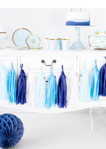 guirlande tassels, tassels en papier, décorations baby shower