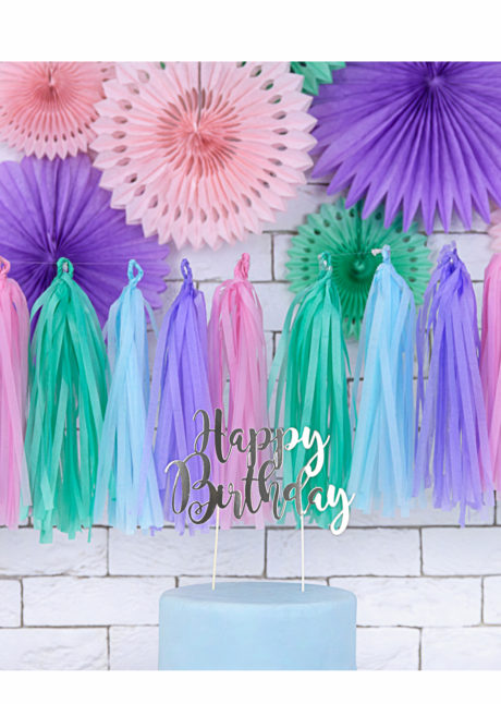 guirlande tassels, tassels en papier, décorations baby shower, Guirlande de Tassels, Mix Pastel