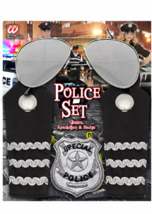 police, accessoires déguisement police, lunettes polices, badge police