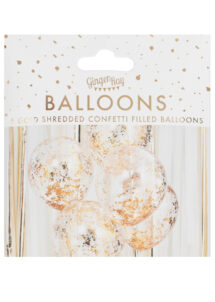 ballons confettis, ballons transparents, ginger ray