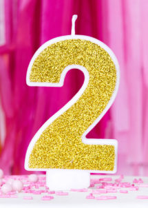 bougie chiffre 2, bougies chiffres, bougies d'anniversaire