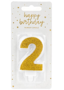 bougie chiffre 2, bougies chiffres, bougies d'anniversaire