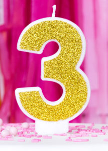 bougie chiffre 3, bougies chiffres, bougies d'anniversaire