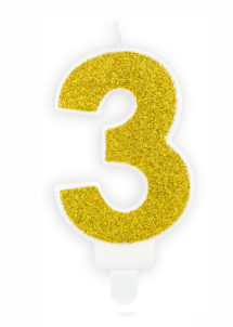 bougie chiffre 3, bougies chiffres, bougies d'anniversaire