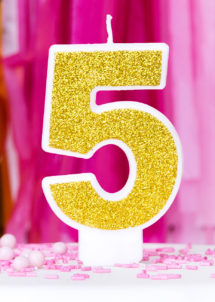 bougie chiffre 5, bougies chiffres, bougies d'anniversaire