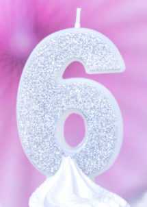 bougie chiffre 6, bougies chiffres, bougies d'anniversaire