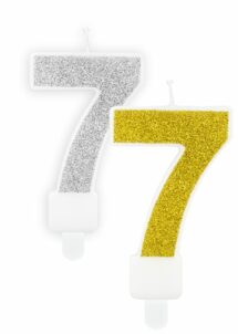 BOUGIE CHIFFRE 7 PAILLETTES, bougie chiffre 7