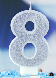 bougie chiffre 8, bougies chiffres, bougies d'anniversaire