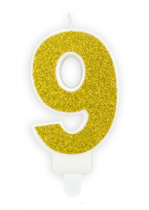 bougie chiffre 9, bougies chiffres, bougies d'anniversaire