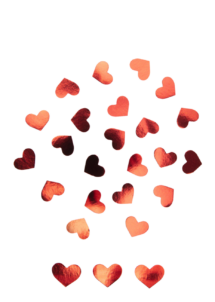 confettis coeurs rouges, confettis de table, déco coeurs rouges métal, Confettis de Table, Coeurs Rouges