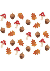confettis de table automne, décorations automne, confettis table feuilles champignons, Confettis de Table d’Automne