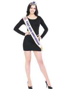 écharpe anniversaire, écharpe de miss anniversaire