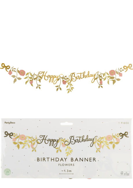 guirlande anniversaire floral, guirlande anniversaire fleurs, Guirlande Anniversaire, Happy Birthday, Floral