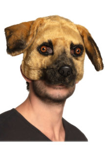 masque de chien, masques animaux, masque chien fourrure