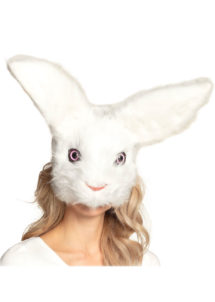 masque de lapin, masques animaux, masque lapin fourrure