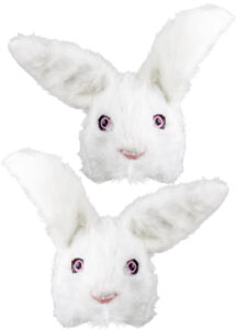 masque de lapin, masque lapin fourrure blanche