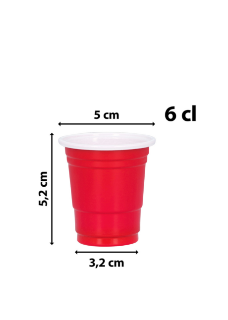 VERRES A SHOT, VERRES A SHOT ROUGES, Mini Red Cup – Verres à Shot Américains – Lot de 20