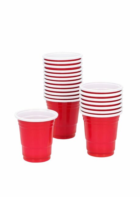 VERRES A SHOT, VERRES A SHOT ROUGES, Mini Red Cup – Verres à Shot Américains – Lot de 20