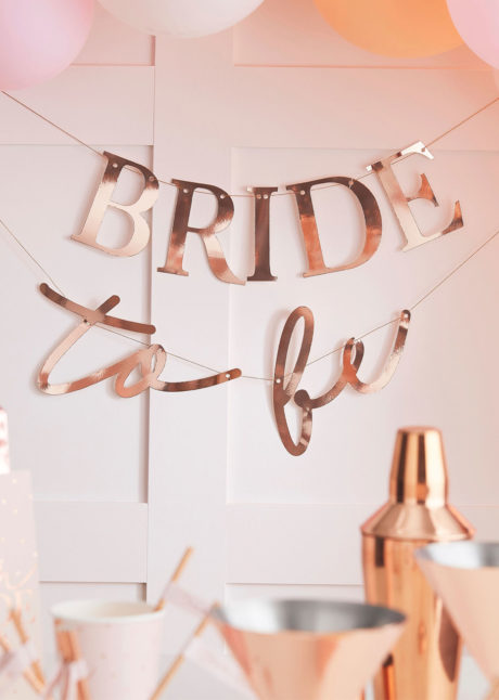 guirlande bride to be, décorations bride to be, décorations enterrement de vie de jeune fille, ginger ray, Guirlande Bride To Be, Rose Gold