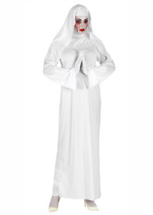 Déguisement Fantôme Halloween Femme (grande Taille) - Cape Blanche à Capuche, Longueur 85 Cm, Pour Soirées à Thème