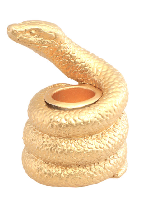 bougeoir serpent, bougeoir halloween, Bougeoir Résine Serpent Doré, Halloween