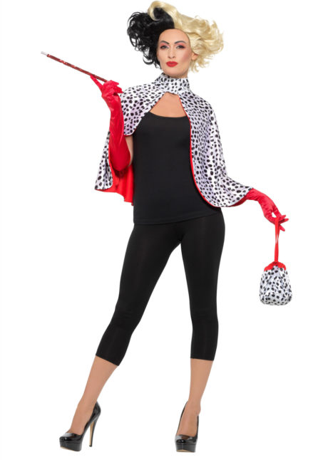 accessoires cruella, kit cruella, cape de cruella, Cape, Sac, Gants et Fume Cigarette de Cruella