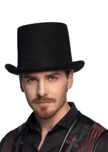 chapeau haut de forme noir, chapeau haut de forme luxe, haut de forme, Chapeau Haut de Forme Aspect Daim, Noir