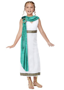 déguisement romaine, déguisement déesse romaine fille, costume de romaine enfant, Déguisement de Déesse Romaine, Drapé Vert, Fille