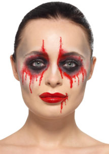 kit maquillage halloween, maquillage faux sang, maquillage mariée de la mort