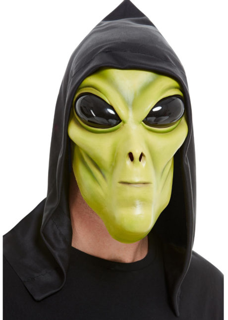 masque alien, masque halloween, Masque Alien Vert, en Latex