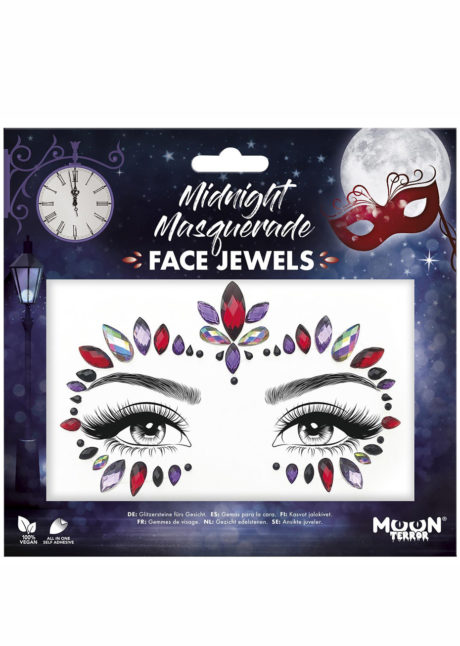 STRASS-VISAGE-HALLOWEEN-T46014, Strass Autocollants pour Visage, Midnight