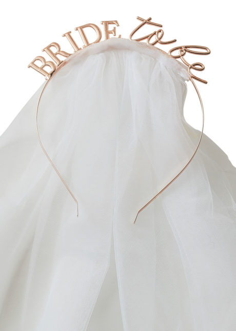 voile de mariée, accessoire déguisement, déguisement de mariée, accessoire voile, voile déguisement, enterrement de vie de jeune fille, voile de future mariée, voile bride to be, ginger ray, Voile de Future Mariée, Bride to Be, Rose Gold