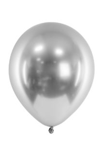 ballon argent, ballon latex, ballon baudruche, ballon miroir, Ballon Chrome, Effet Shiny Miroir, Argent, x 50 ou x 10