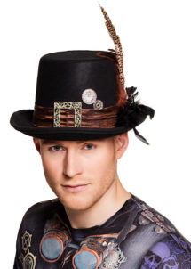 chapeau steampunk, accessoire steampunk, chapeau haut de forme, lunettes steampunk