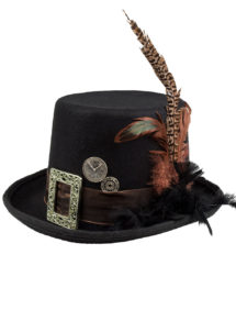 chapeau steampunk, accessoire steampunk, chapeau haut de forme, lunettes steampunk