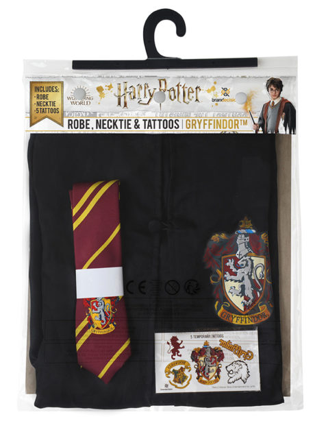 déguisement Harry Potter adulte, costume Harry Potter, cape harry potter, Déguisement Harry Potter, Robe de Sorcier, Cravate, Tatouages
