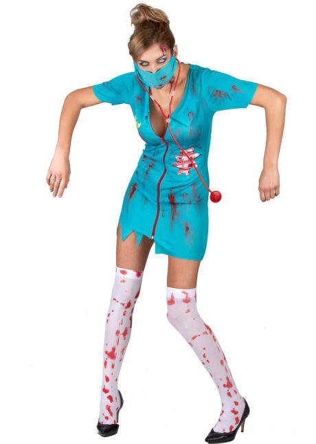 déguisement halloween femme, déguisement faux sang, déguisement infirmière, costume halloween zombie, Déguisement d’Infirmière Zombie