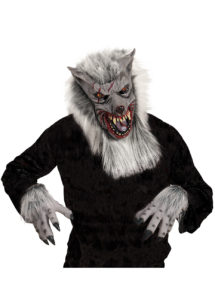 masque de loup garou, gants loup garou, masque de loup garou halloween