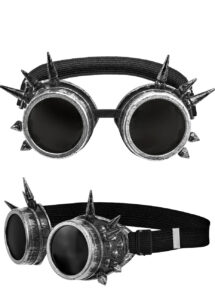 lunettes steampunk, accessoire steampunk, burning man, festival burning man, Lunettes Steampunk, Cyber, Argent