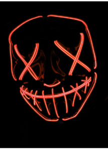 masque lumineux horreur led, masque halloween lumineux, masque lumineux halloween, Masque Nightmare La Purge, Lumineux Rouge